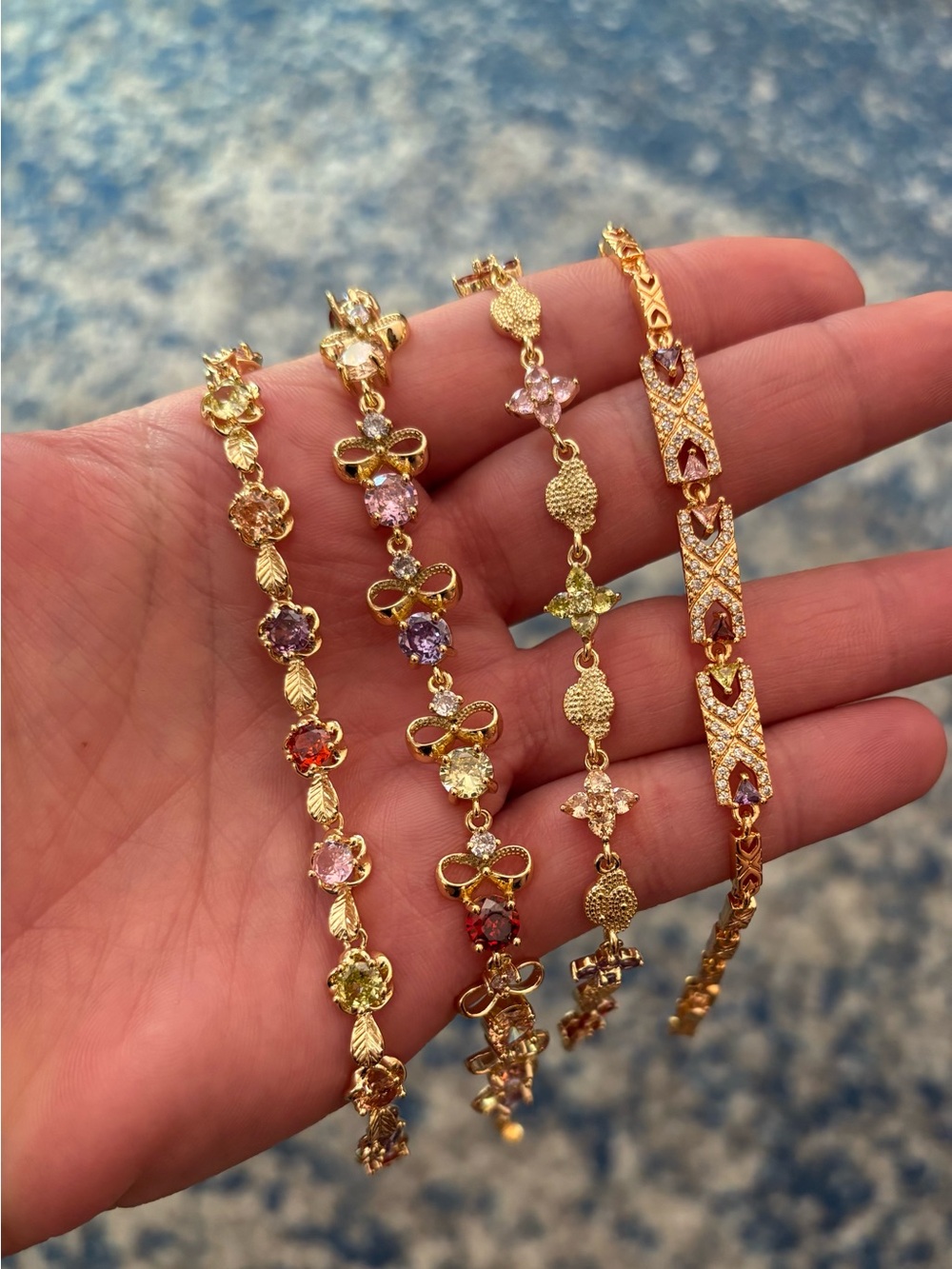 Gold-Tone Multicolor Crystal Bracelet - Women's Fashion Jewelry
